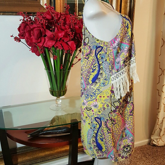 Callie Mac Dress with Fringe Trim Size L - Picture 3 of 6